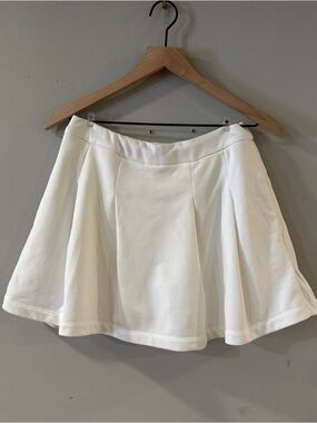 Pleated French Terry Flare Mini Skort/Skirt
